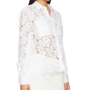 NWT Women Generation Love (Item-305) White Dominique Lace Blouse Top L